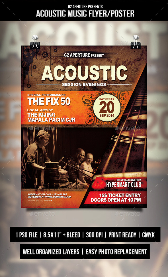 GraphicRiver Acoustic Music Flyer Poster 9112324 GraphicRiver Acoustic Music Flyer Poster 9112324