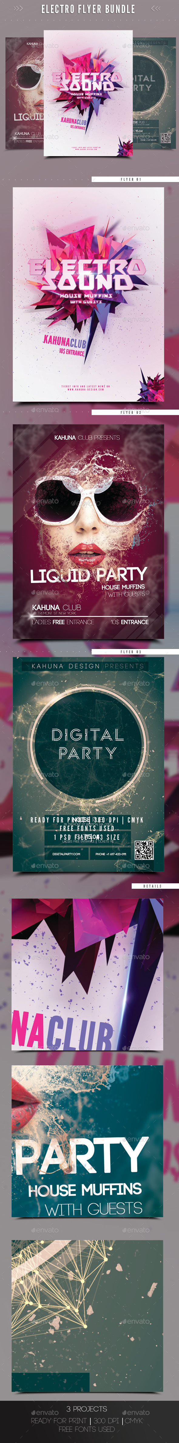 GraphicRiver Electro Party Flyer Bundle 9113021 GraphicRiver Electro Party Flyer Bundle 9113021