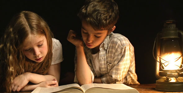 Siblings Reading a Book Siblings Reading a Book