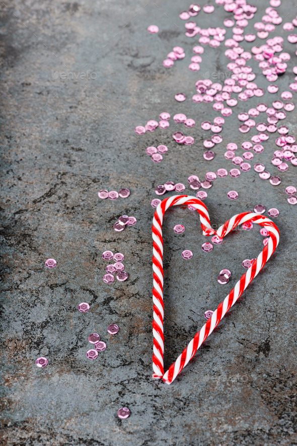 Christmas decorations - sequins and candy canes (Misc) Photo Download