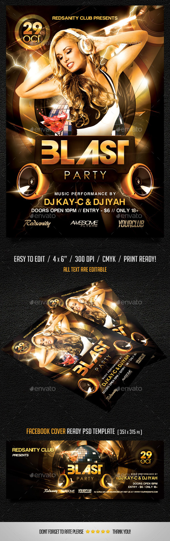 GraphicRiver Blast Party Flyer plus FB Cover 9096878 GraphicRiver Blast Party Flyer plus FB Cover 9096878