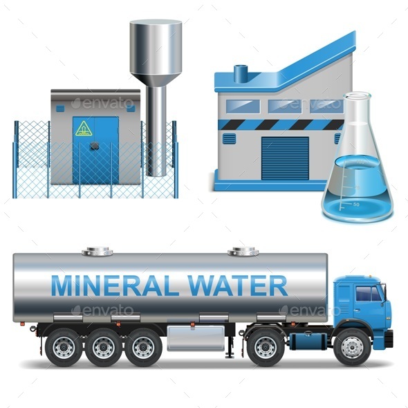 Vector Mineral Waters Production (Industries)