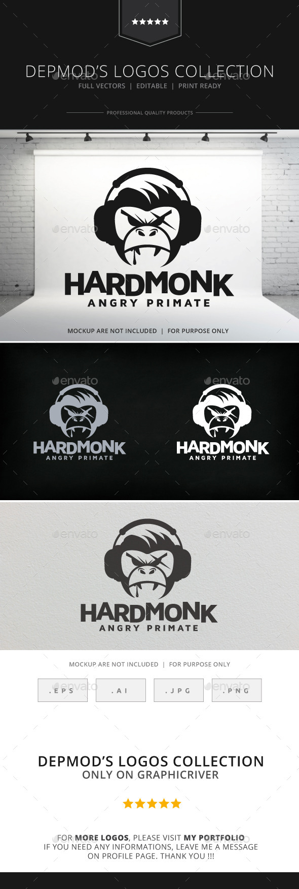 Hard Monk Logo (Animals)