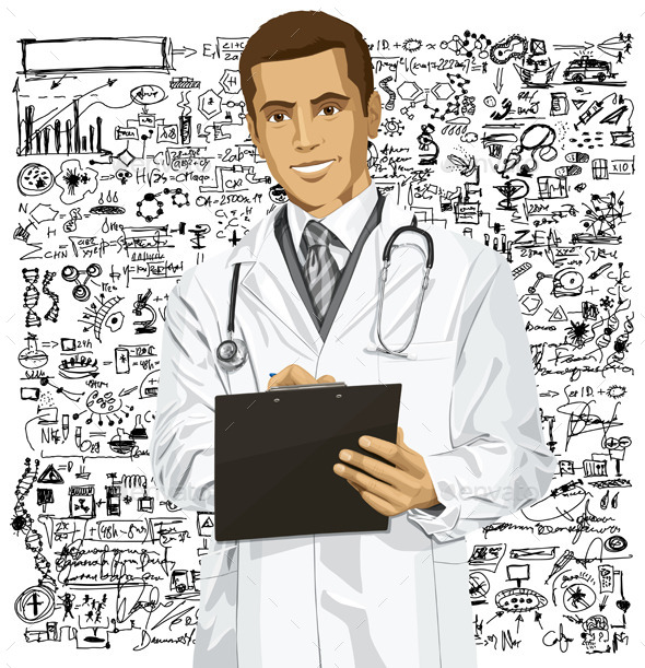 GraphicRiver Vector Doctor Man With Clipboard 9117506 GraphicRiver Vector Doctor Man With Clipboard 9117506