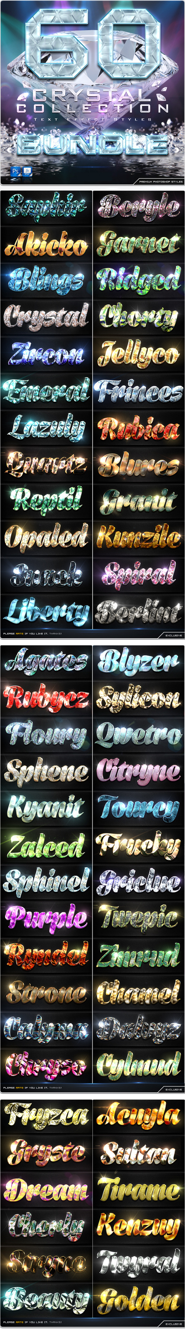 GraphicRiver 60 Crytal Collection Text Effect Styles Bundle 9117576 GraphicRiver 60 Crytal Collection Text Effect Styles Bundle 9117576