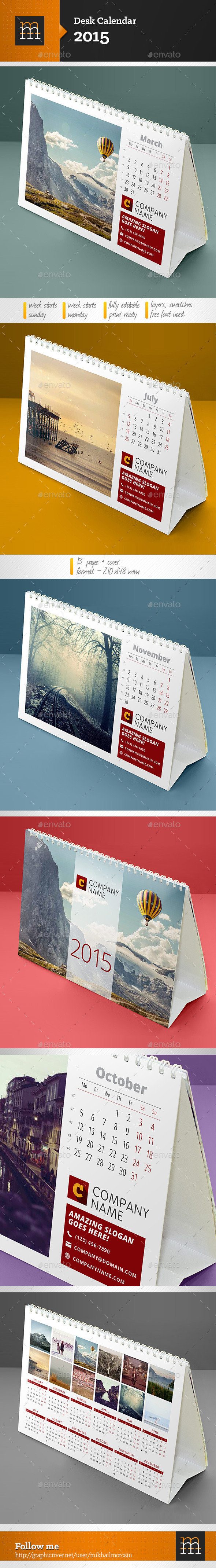 GraphicRiver Desk Calendar 2015 9119277 GraphicRiver Desk Calendar 2015 9119277