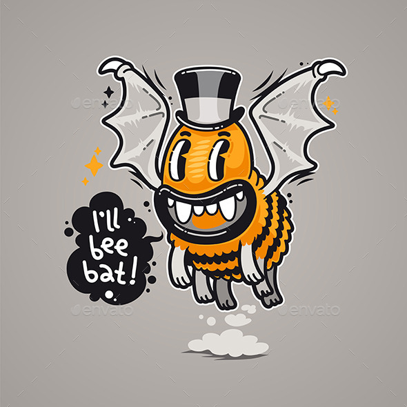 GraphicRiver Cartoon Monster I ll Bee Bat 9109623 GraphicRiver Cartoon Monster I ll Bee Bat 9109623