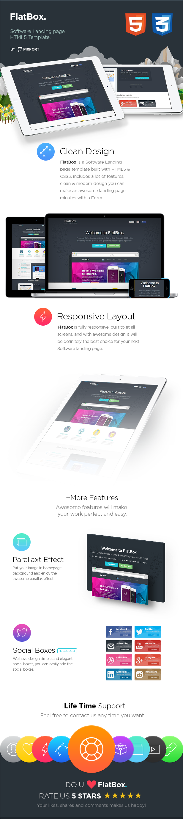 FlatBox -  Software Landing Page Template - 5