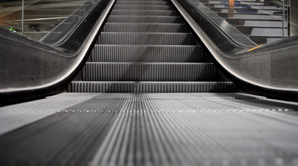Escalator Running Down Escalator Running Down
