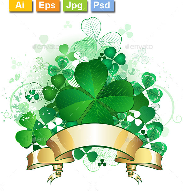 GraphicRiver Clover with Banner 9122095 GraphicRiver Clover with Banner 9122095
