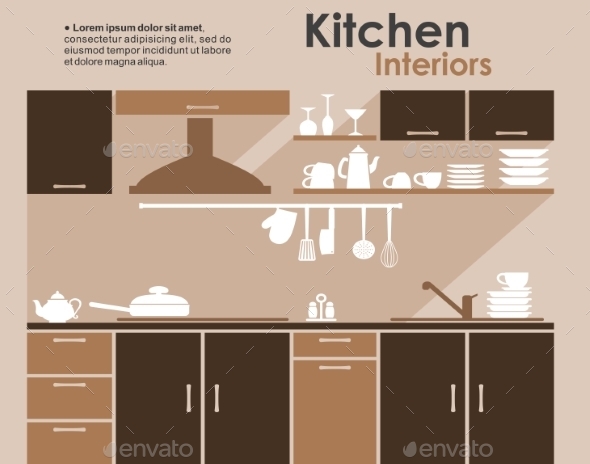 GraphicRiver Kitchen Interior Flat Infographic 9122373 GraphicRiver Kitchen Interior Flat Infographic 9122373