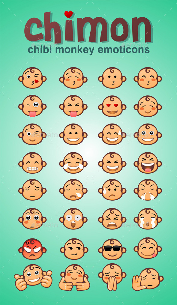 GraphicRiver Monkey Emoticons 9125828
