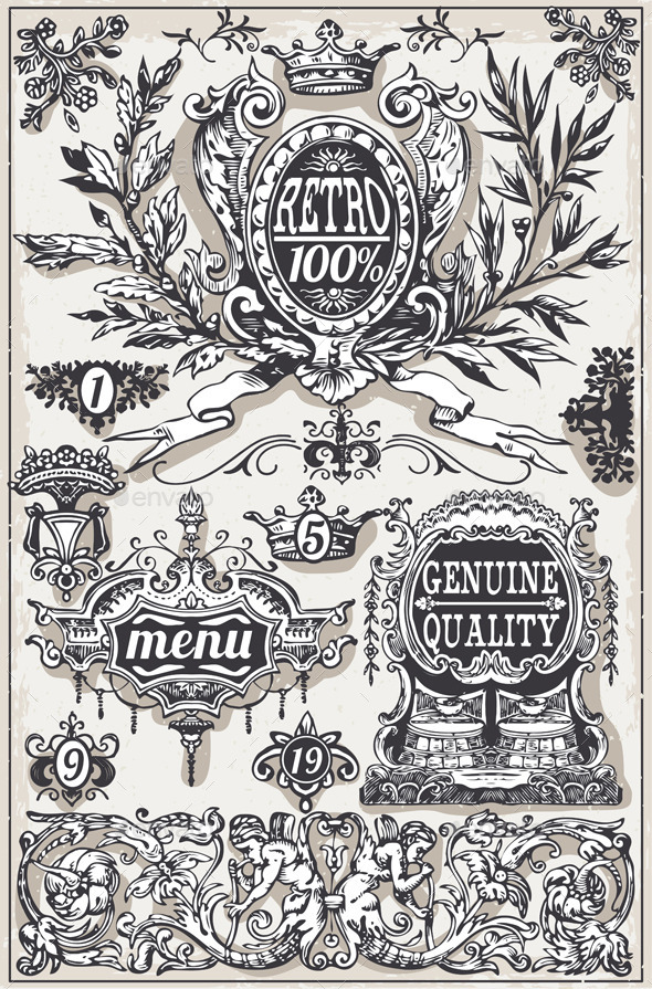 GraphicRiver Vintage Hand Drawn Graphic Banners and Labels 9128040 GraphicRiver Vintage Hand Drawn Graphic Banners and Labels 9128040