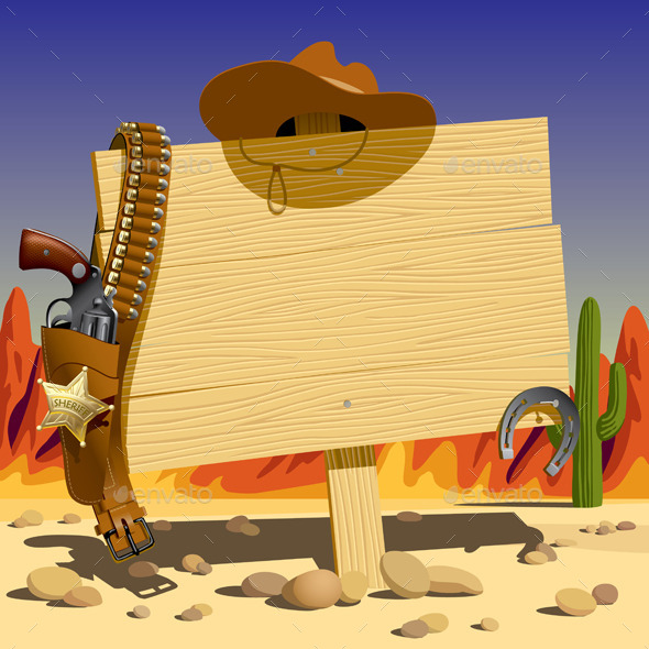 GraphicRiver Sign in the Wild West 9128100 GraphicRiver Sign in the Wild West 9128100