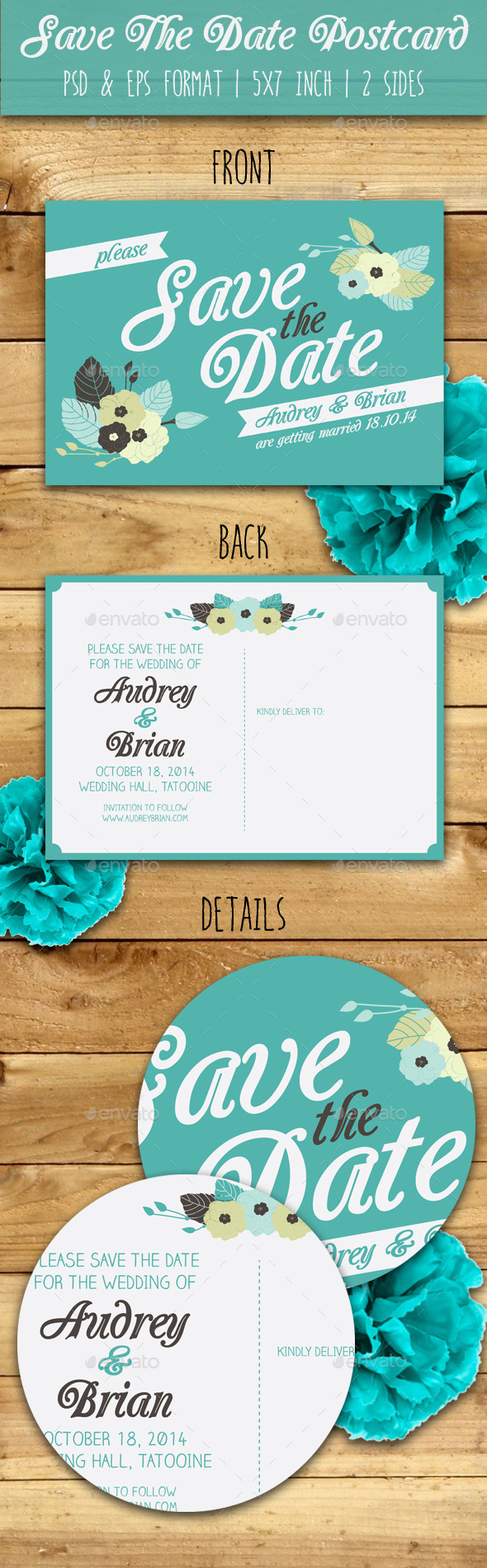 GraphicRiver Save The Date Postcard 9129848 GraphicRiver Save The Date Postcard 9129848