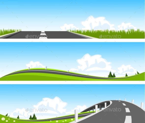 Way through nature. Vector (Landscapes)