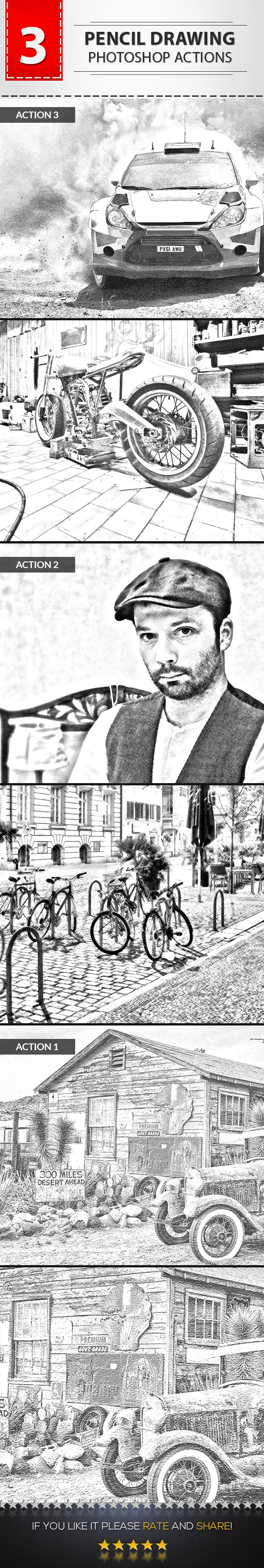 GraphicRiver 3 Pencil Drawing Photoshop Actions 9107095 GraphicRiver 3 Pencil Drawing Photoshop Actions 9107095