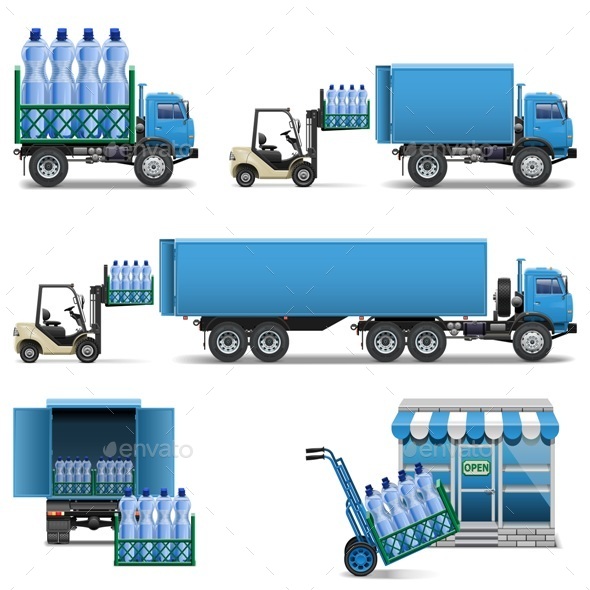 Vector Mineral Water Shipping (Industries)