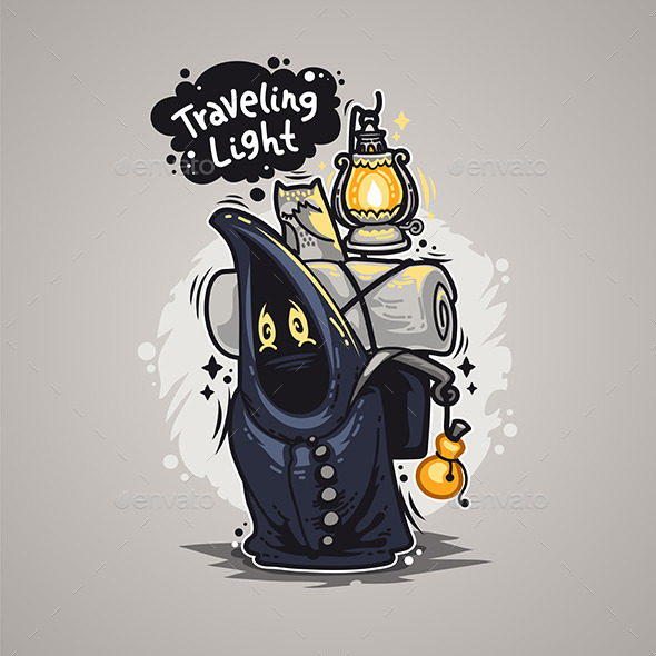 Traveling Light Cartoon Character Traveling Light Cartoon Character