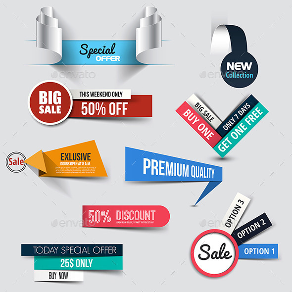 GraphicRiver Collection of Sale Discount Styled Origami Banners 9134990 GraphicRiver Collection of Sale Discount Styled Origami Banners 9134990