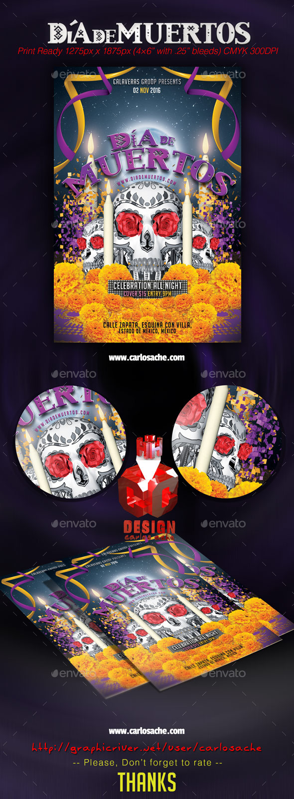 GraphicRiver Dia de Muertos Flyer Template 9107737 GraphicRiver Dia de Muertos Flyer Template 9107737