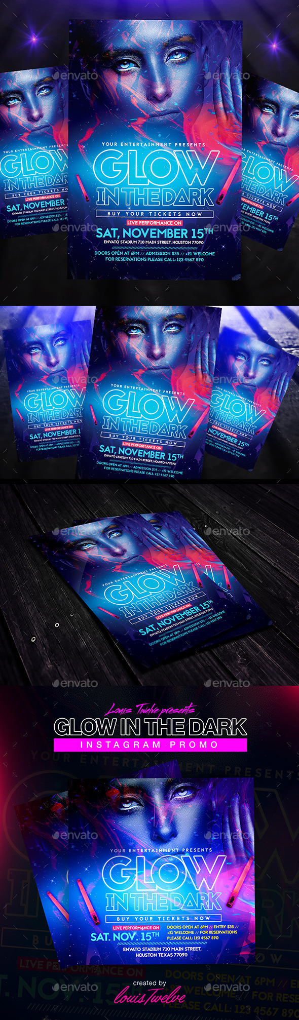 GraphicRiver Glow in the Dark Flyer & Instagram Promo 9136501 GraphicRiver Glow in the Dark Flyer & Instagram Promo 9136501