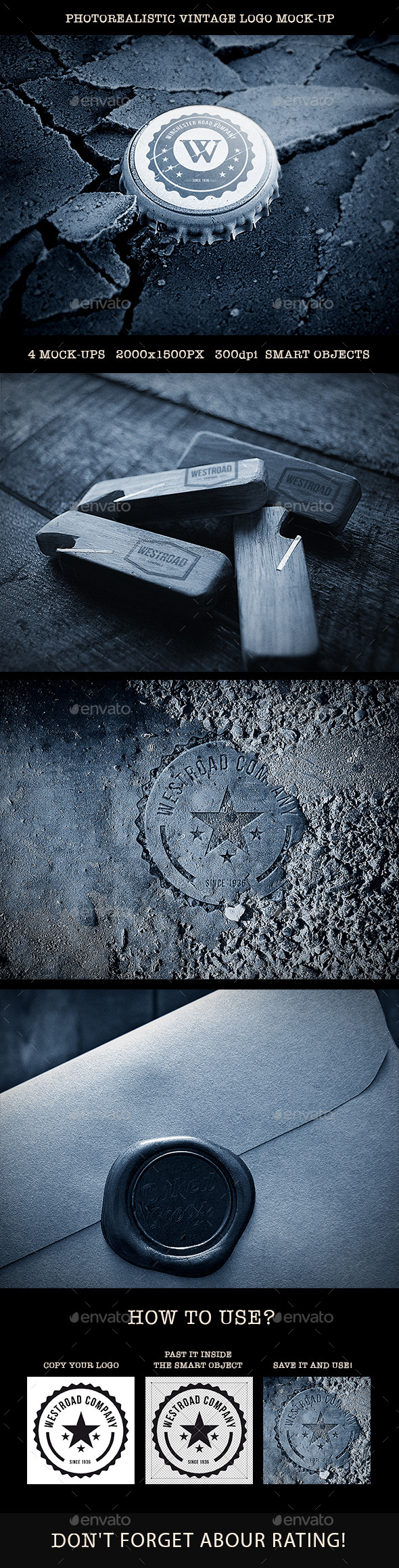 Photorealistic Vintage Logo Mock-Ups Photorealistic Vintage Logo Mock-Ups