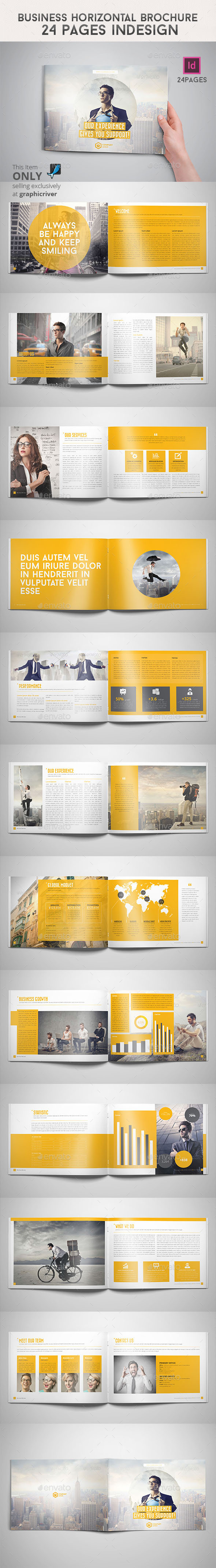 Business Horizontal Brochure 24 Pages Indesign (Informational)