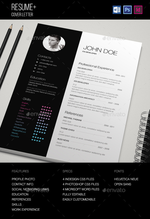 GraphicRiver B&W Resume 9117553 GraphicRiver B&W Resume 9117553