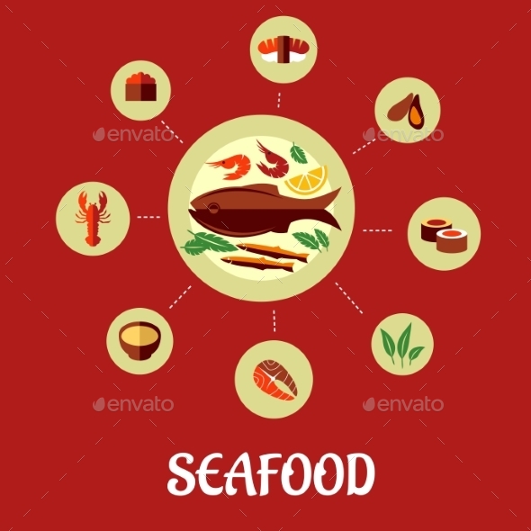 GraphicRiver Seafood Flat Infographic Design 9139419 GraphicRiver Seafood Flat Infographic Design 9139419