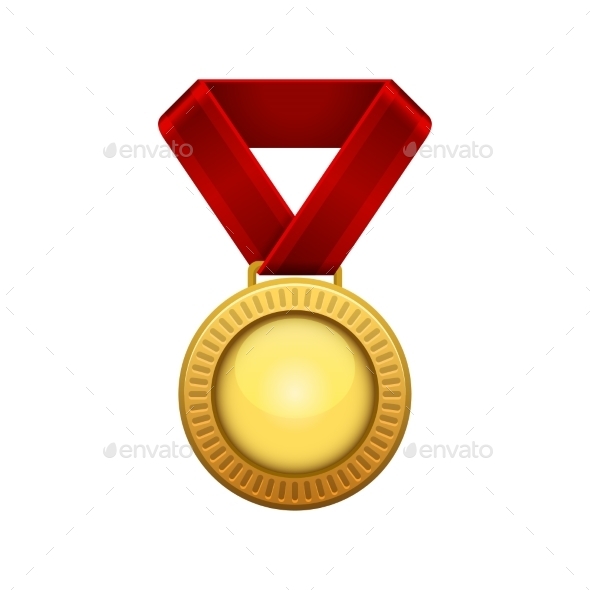 GraphicRiver Champion Gold Medal with Red Ribbon 9140591 GraphicRiver Champion Gold Medal with Red Ribbon 9140591