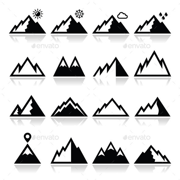 GraphicRiver Mountains Vector Icons Set 9141967 GraphicRiver Mountains Vector Icons Set 9141967