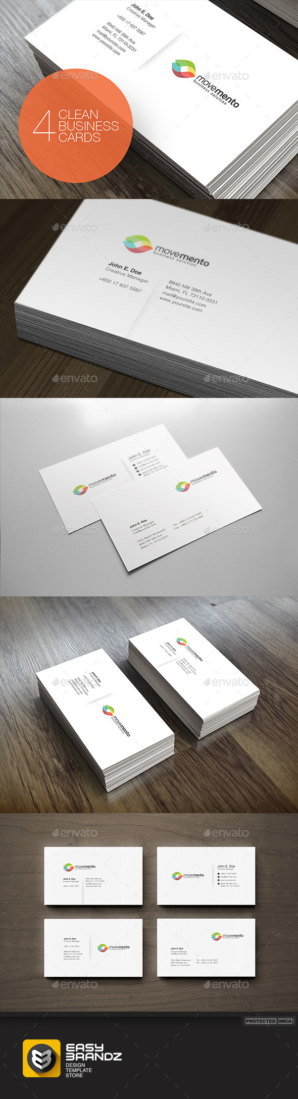 GraphicRiver 4 Clean Business Cards 9143782 GraphicRiver 4 Clean Business Cards 9143782