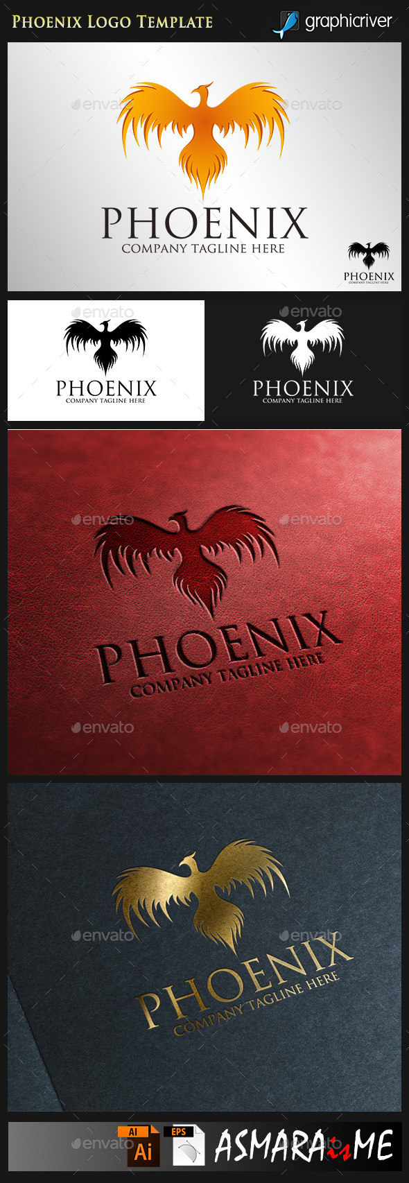 GraphicRiver Phoenix Fire Bird Logo 9101155 GraphicRiver Phoenix Fire Bird Logo 9101155