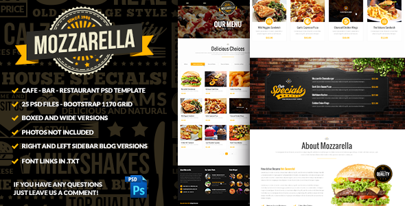 ThemeForest Mozzarella Cafe Bar PSD Template 9147917 ThemeForest Mozzarella Cafe Bar PSD Template 9147917