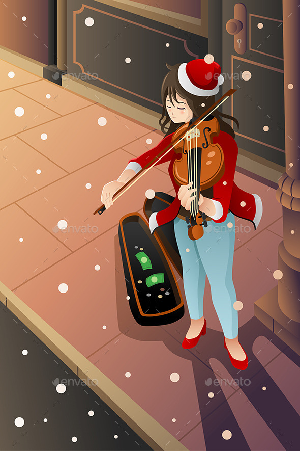 GraphicRiver Girl Playing Violin 9148314 GraphicRiver Girl Playing Violin 9148314