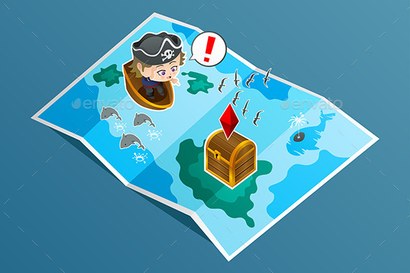 GraphicRiver Kid Searching for Treasure 9148963 GraphicRiver Kid Searching for Treasure 9148963