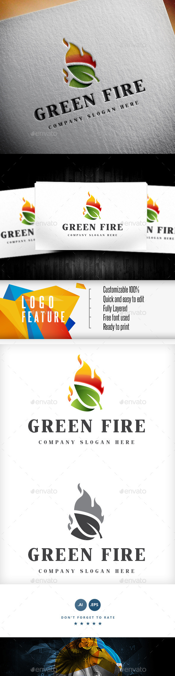GraphicRiver Green Fire Logo 9149870 GraphicRiver Green Fire Logo 9149870