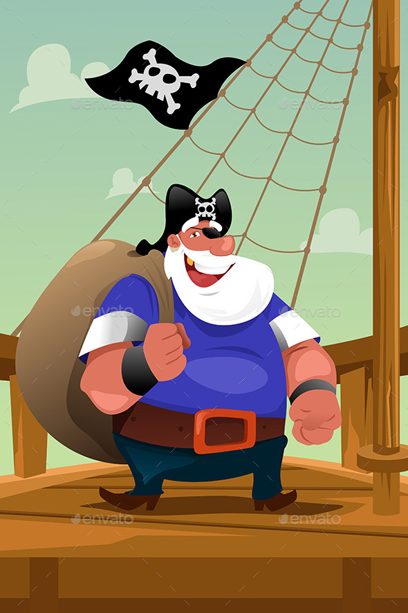 GraphicRiver Pirate Standing on the Deck 9150329 GraphicRiver Pirate Standing on the Deck 9150329