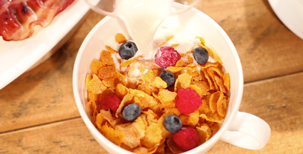 Dropping Milk On Cereals Dropping Milk On Cereals