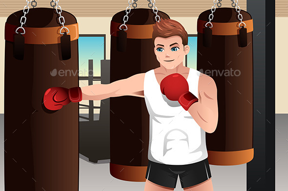 GraphicRiver Boxer Training in the Gym 9150701 GraphicRiver Boxer Training in the Gym 9150701