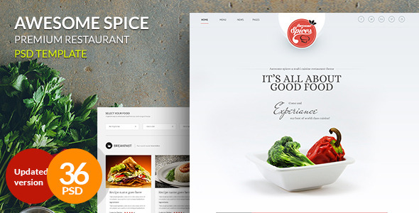 Awesome Spice-One Page Restaurant Theme