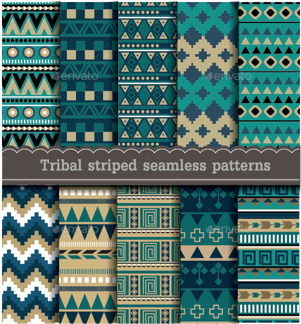 GraphicRiver Tribal Striped Seamless Patterns 9154690 GraphicRiver Tribal Striped Seamless Patterns 9154690