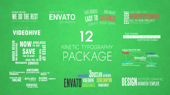 12 Kinetic Typography Package 12 Kinetic Typography Package