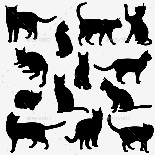 Cats Silhouettes (Animals)