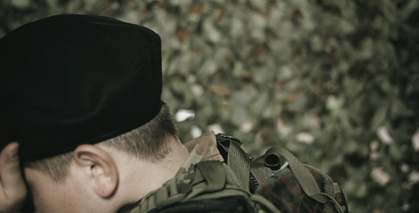 Sorrowful Soldier Lowering His Head Sorrowful Soldier Lowering His Head
