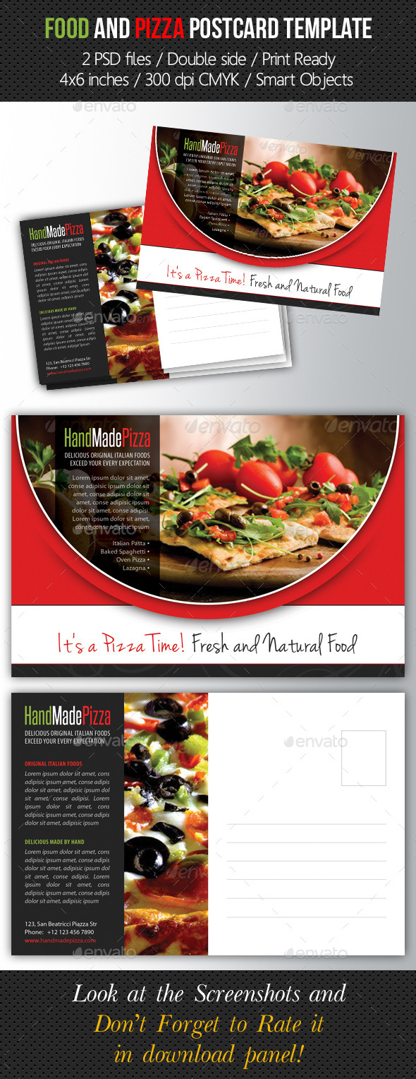 GraphicRiver Food and Pizza Postcard Template 9157588 GraphicRiver Food and Pizza Postcard Template 9157588
