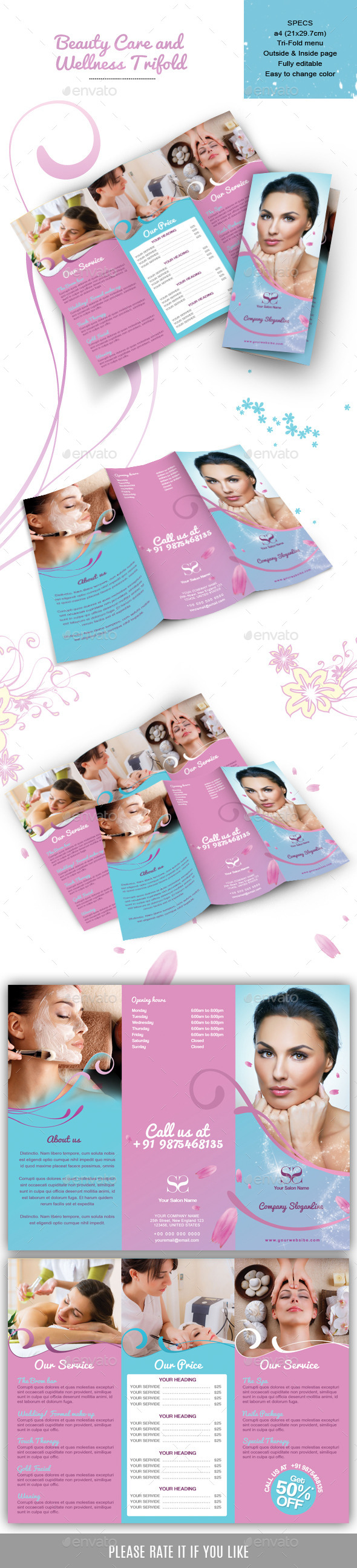 GraphicRiver Beauty Care and Wellness Trifold 9158064 GraphicRiver Beauty Care and Wellness Trifold 9158064