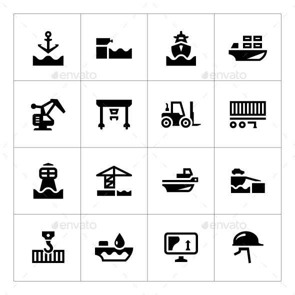 GraphicRiver Set Icons of Seaport 9159033 GraphicRiver Set Icons of Seaport 9159033