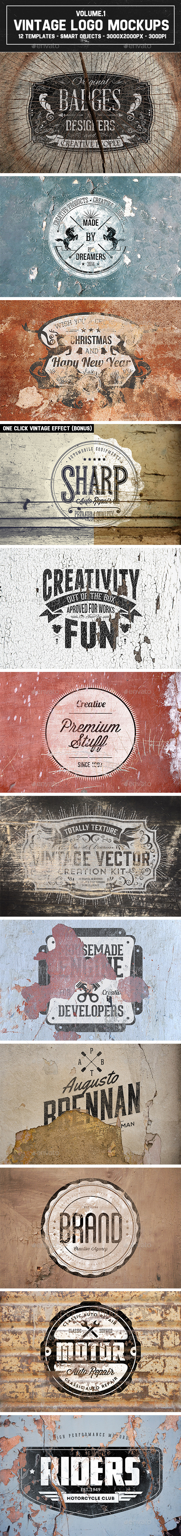 GraphicRiver 12 Vintage Logo Mockups Vol.1 9159219 GraphicRiver 12 Vintage Logo Mockups Vol.1 9159219